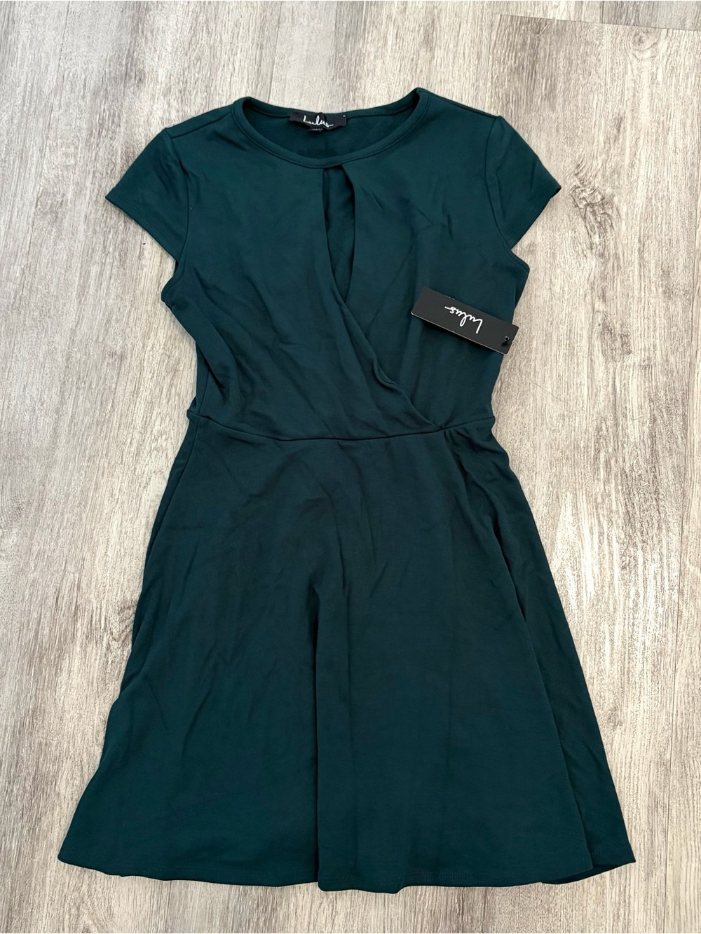 Lulus Darlene skater dress Womens Small forest green New Stretchy Comfortable